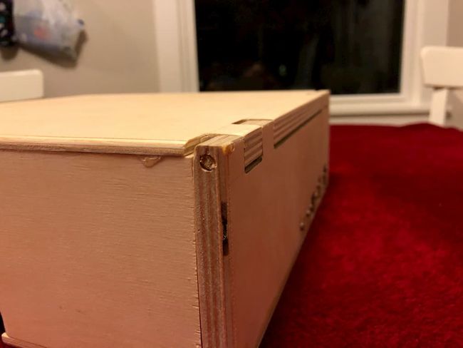 Wooden hinge back left