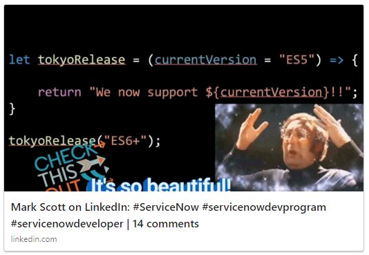 ES6 is announced for ServiceNow's Tokyo Release