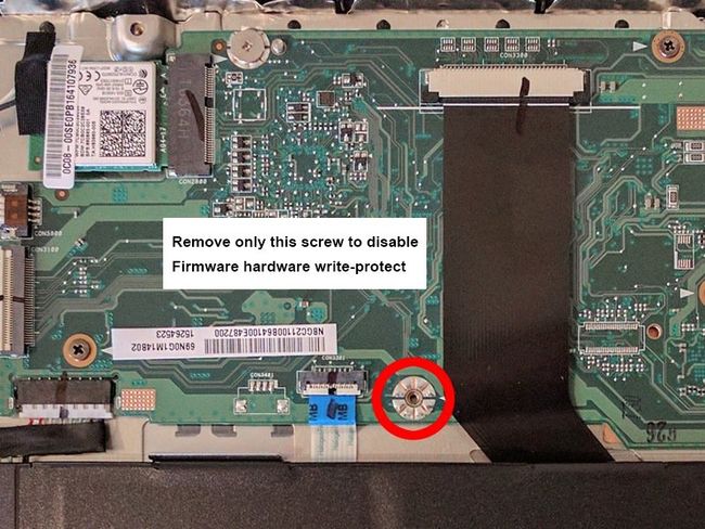 Write protect screw location for EDGAR